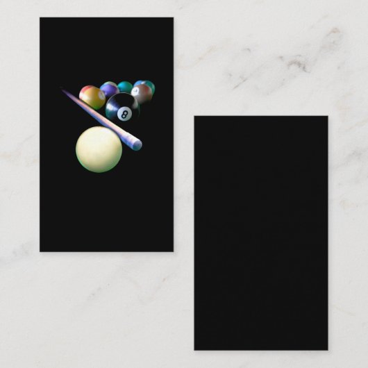 Billiard Balls Cue Snooker Pool Player Visitekaartje (Voorkant / Achterkant)