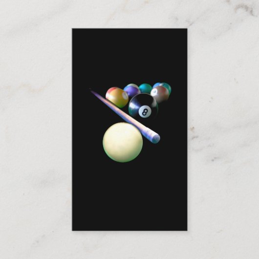 Billiard Balls Cue Snooker Pool Player Visitekaartje (Voorkant)