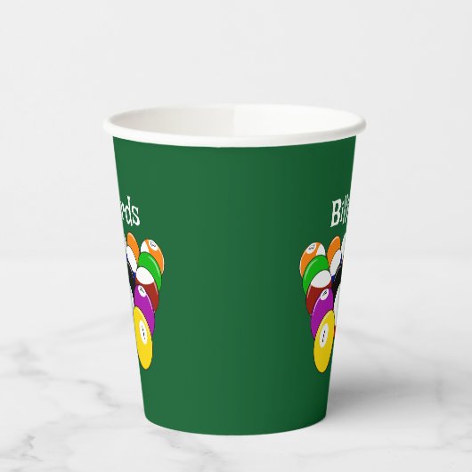 Billiard Balls Design Cup Papieren Bekers (Links)