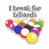 Billiard Balls Design Custom Vinyl Sticker (Voorkant)