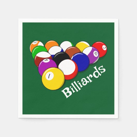 Billiard Balls Design Paper Napkins Servet (Voorkant)