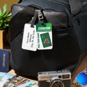 Billiard Balls 🎱 en pool Stick Bagagelabel