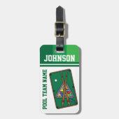 Billiard Balls 🎱 en pool Stick Bagagelabel (Voorkant verticaal)