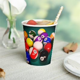 Billiard Balls Papieren Bekers