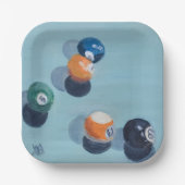 Billiard Balls Papieren Bordje (Voorkant)