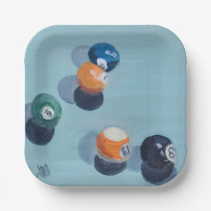 Billiard Balls Papieren Bordje