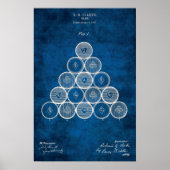 Billiard Balls patent Art #1 Pool Room Decor Poster (Voorkant)