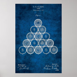 Billiard Balls patent Art #1 Pool Room Decor Poster