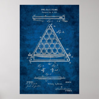 Billiard Balls patent Art #3 Pool Room Decor Poster