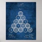 Billiard Balls Patent Print1 Pool Game Room Decor Poster (Voorkant)
