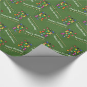 Billiard Balls Pool Balls on Table Happy Birthday Cadeaupapier (Hoek)