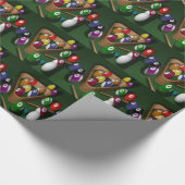Billiard Balls Pool Balls on Table Print Cadeaupapier (Hoek)