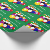 Billiard Balls Pool Balls Personated Birthday Cadeaupapier (Hoek)