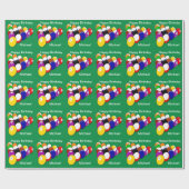 Billiard Balls Pool Balls Personated Birthday Cadeaupapier (Vlak)