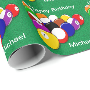 Billiard Balls Pool Balls Personated Birthday Cadeaupapier
