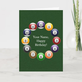 Billiard Balls Shiny Colorful Pool Snooker Sports Kaart