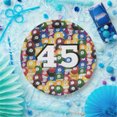 Billiard Balls voor 45ste verjaardag Papieren Bordje (Feest)