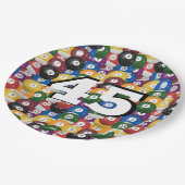 Billiard Balls voor 45ste verjaardag Papieren Bordje (Gekanteld)