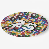 Billiard Balls voor de 25ste verjaardag Papieren Bordje (Gekanteld)