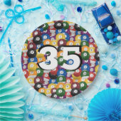 Billiard Balls voor de 35ste verjaardag Papieren Bordje (Feest)