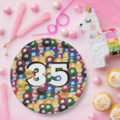 Billiard Balls voor de 35ste verjaardag Papieren Bordje (Feest)