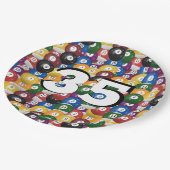 Billiard Balls voor de 35ste verjaardag Papieren Bordje (Gekanteld)