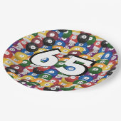 Billiard Balls voor de 65ste verjaardag Papieren Bordje (Gekanteld)