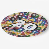 Billiard Balls voor de twintigste verjaardag Papieren Bordje (Gekanteld)