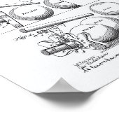 Billiard Bridge 1910 Patent Art - Witboek Poster (Hoek)