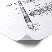 Billiard Cue 1918 Patent Art - Lined Peper Poster (Hoek)