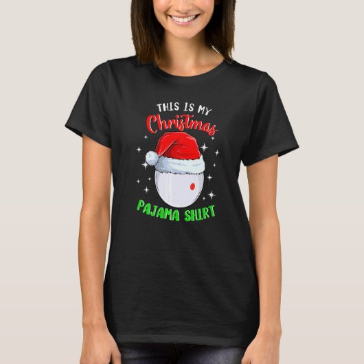 Billiard Cue Bal Dit Is Mijn Kerst Pyjama   T-shirt (Voorkant)