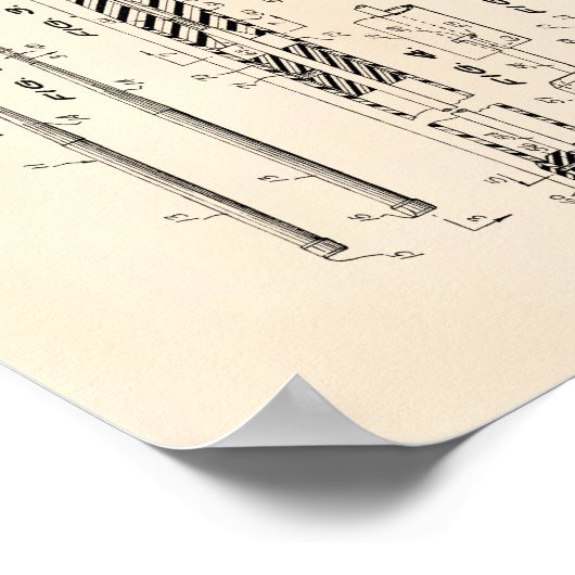 Billiard Cue Handle 1968 Patent Art - Old Peper Poster (Hoek)