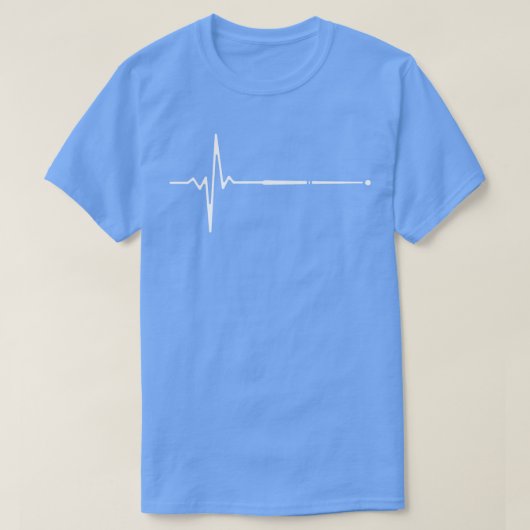 Billiard Cue Heartbeat T-shirt (Design voorkant)