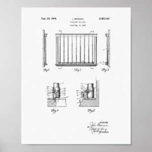 Billiard Cue Lock 1949 Patent Art - Witboek Poster