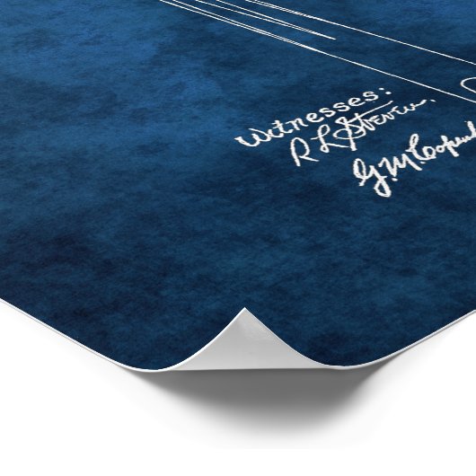 Billiard Cue Patent Blueprint no. 4 Pool Room Art. Poster (Hoek)