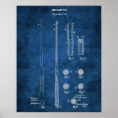 Billiard Cue Patent Blueprint no. 4 Pool Room Art. Poster (Voorkant)