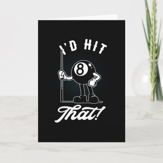 Billiard Cue Sports Funny 8-Ball Cartoon Pool Kaart (Voorkant)