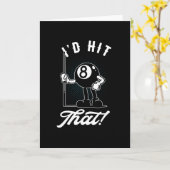 Billiard Cue Sports Funny 8-Ball Cartoon Pool Kaart (Gele Bloem)