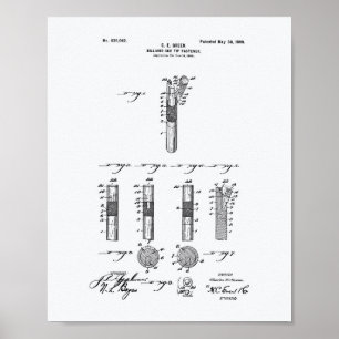 Billiard Cue Tip 1899 Patent Art - Witboek Poster