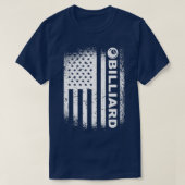 Billiard Flag 8Ball Pool Billiard America Flag T-shirt (Design voorkant)