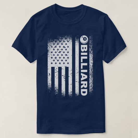 Billiard Flag 8Ball Pool Billiard America Flag T-shirt (Design voorkant)
