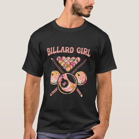 Billiard Girl - Billard Player 8-Ball Pool Snooker T-shirt (Voorkant)