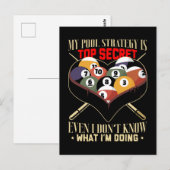 Billiard grap 8 bal Funny pool speler Briefkaart (Voorkant / Achterkant)