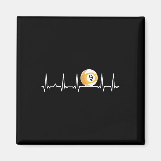 Billiard Heartbeat Snooker Pool Chalk Billiard Pla Magneet (Voorkant)