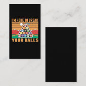 Billiard Humor Sarcastic Cue Sportgroep Visitekaartje (Voorkant / Achterkant)