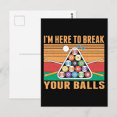 Billiard Humor Sarcastisch Cue Sporten Snooker Poo Briefkaart (Voorkant / Achterkant)