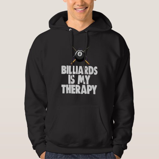 Billiard is mijn therapie Billiardspeler Tees Here (Voorkant)