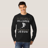 Billiard & Jezus Grappige T-shirt - Grappige Sport (Voorkant volledig)