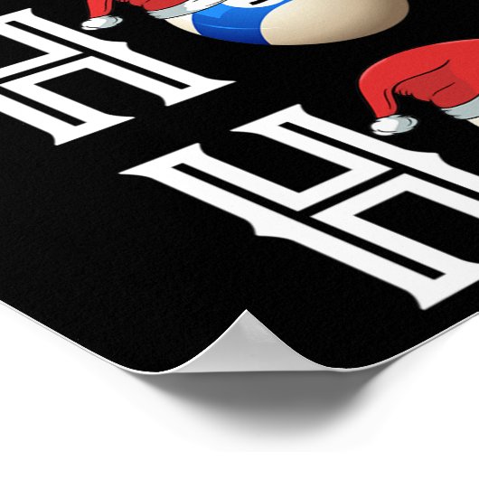 Billiard Kerst Santa Hoed Poolhal Feest Cadeau Poster (Hoek)