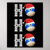 Billiard Kerst Santa Hoed Poolhal Feest Cadeau Poster (Voorkant)